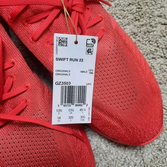 Adidas Swift run 22 Red shoes men size 10.5 ,14,NWT - Picture 6 of 9